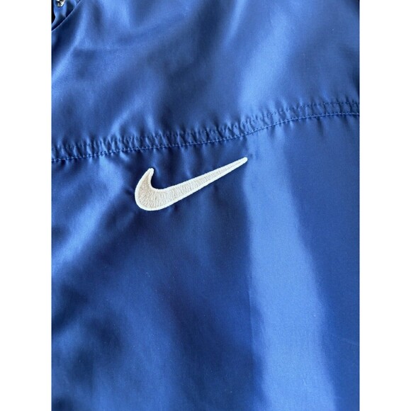 VTG Nike Jacket Mens XXL 2XL Big Swoosh Reversible Parka Stadium Coat Blue Long - Picture 4 of 15